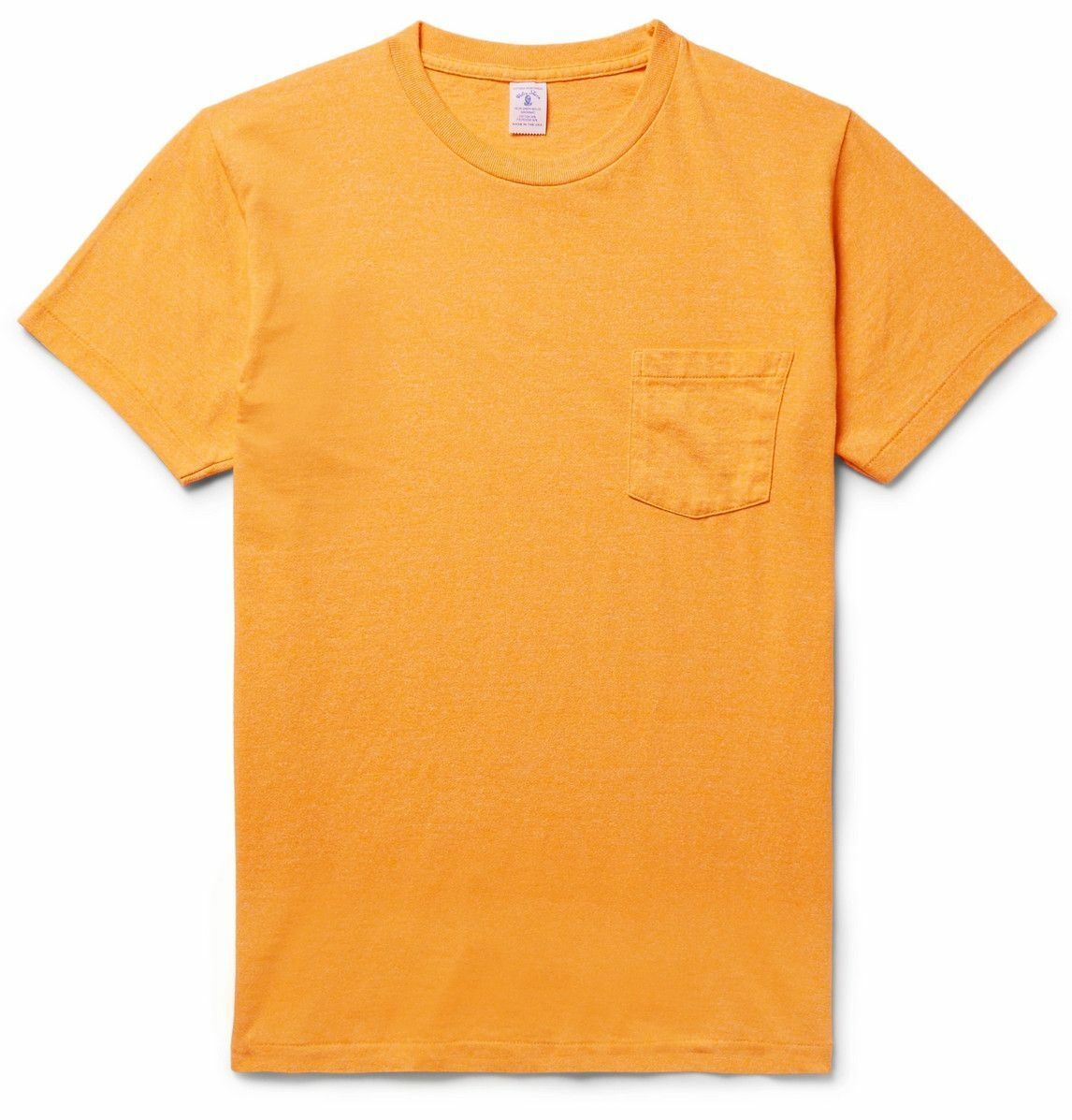 Photo: Velva Sheen - Slim-Fit Mélange Cotton-Blend Jersey T-Shirt - Orange
