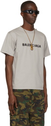 Balenciaga Grey Blurry Logo T-Shirt
