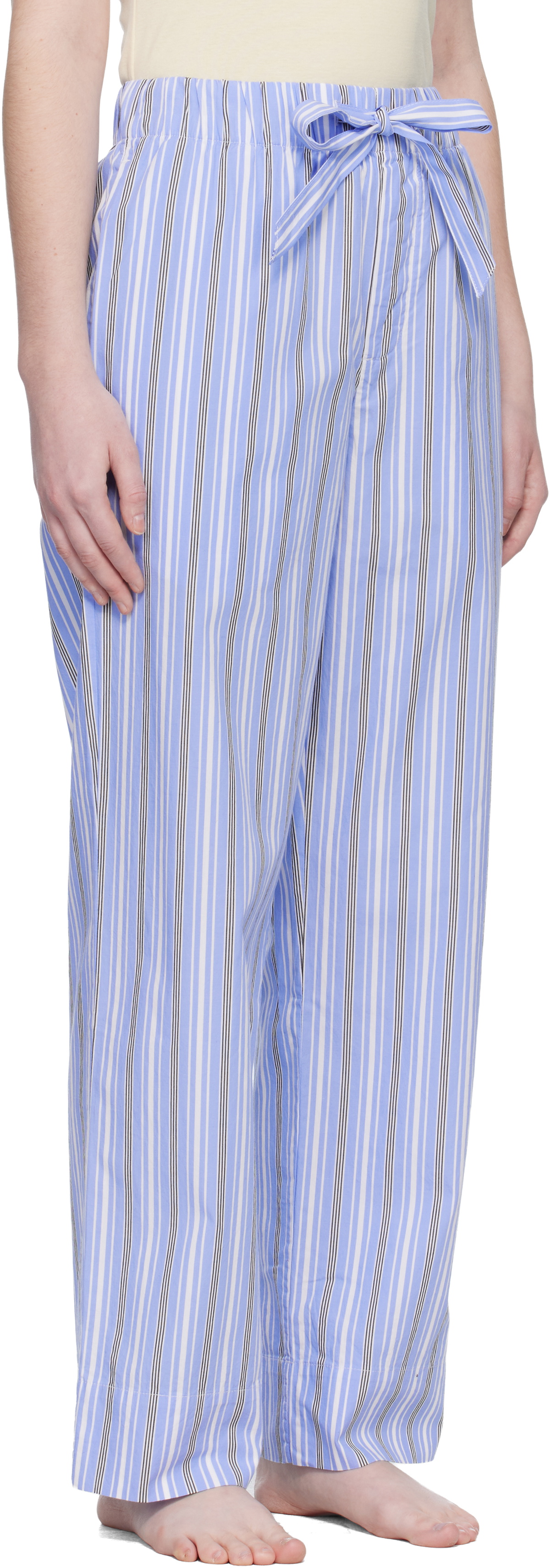 Tekla Blue & White Poplin Pyjama Pants