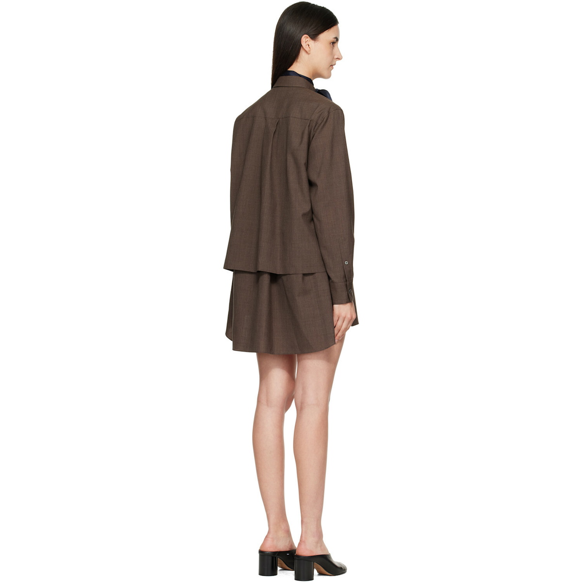 sacai Brown Suiting Minidress