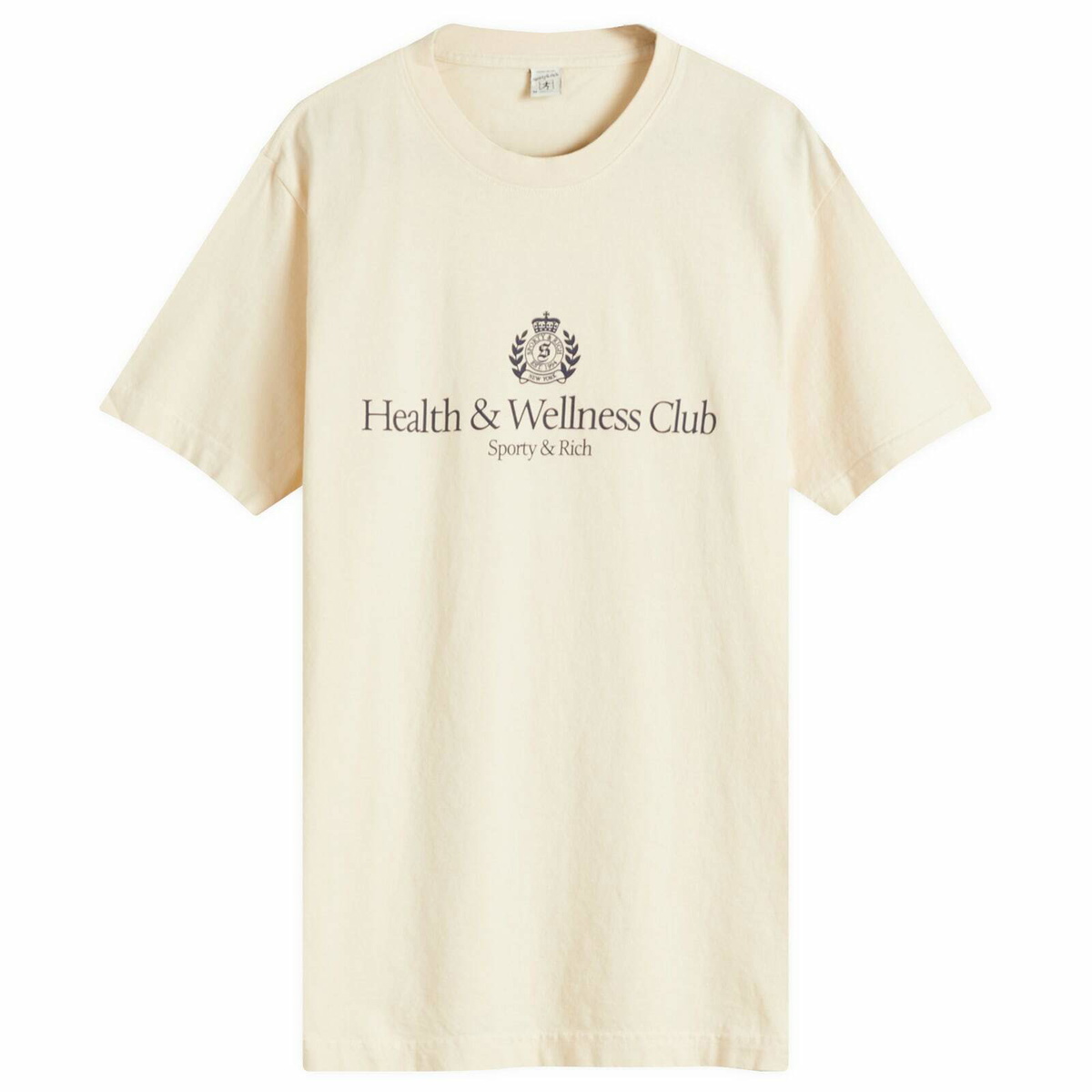 Sporty & Rich Women's H&W Crest T-Shirt in Cream