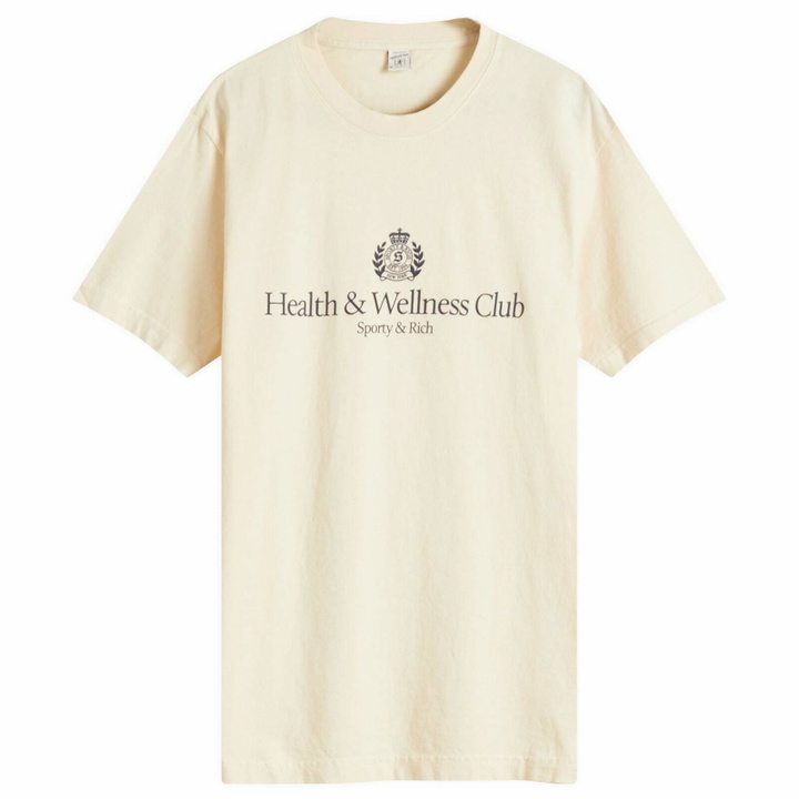 Photo: Sporty & Rich Women's H&W Crest T-Shirt in Cream