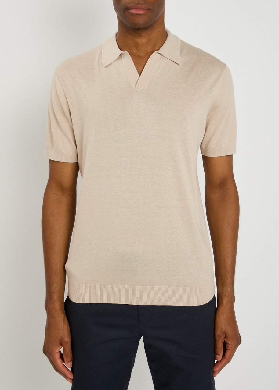 Lestrange Silk-blend Polo Shirt Taupe