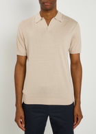 Lestrange Silk-blend Polo Shirt Taupe
