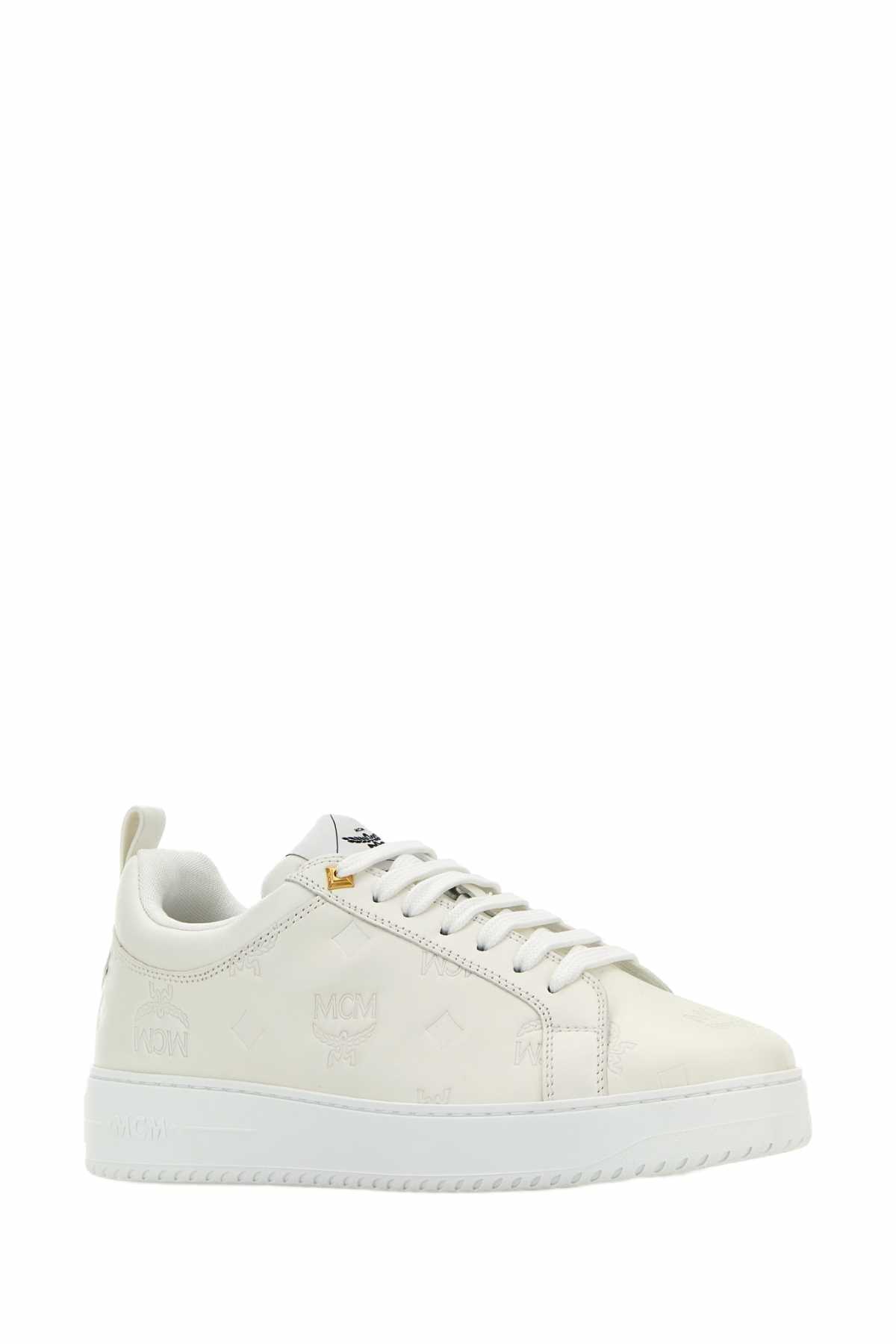 MCM White Leather New Terrain Sneakers