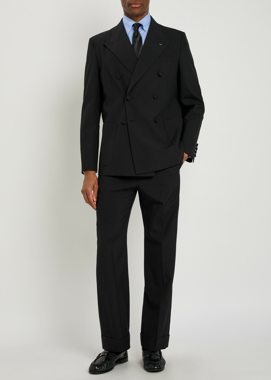 Valentino Garavani Double-breasted Wool Blazer Black