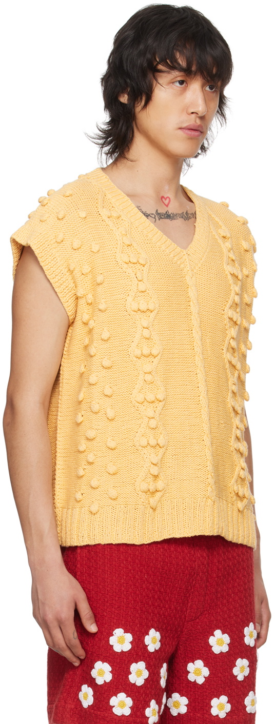 HARAGO Yellow Appliqué Vest