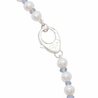 Hatton Labs Men's Blue Gradient Crystal Pearl Chain Necklace in Blue/White