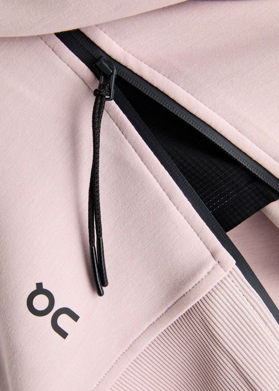 ON Logo Stretch-jersey Hooded Sweatshirt Mauve