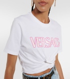 Versace Logo cotton cropped top