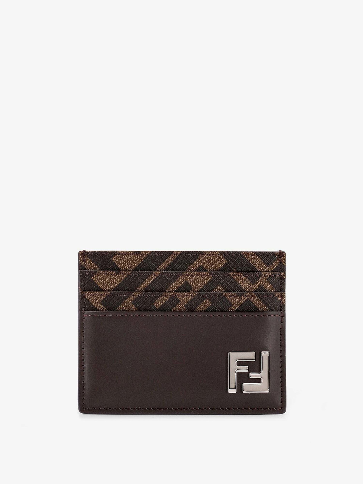 Fendi Card Holder Brown Mens Wallet