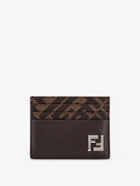 Fendi Card Holder Brown Mens Wallet