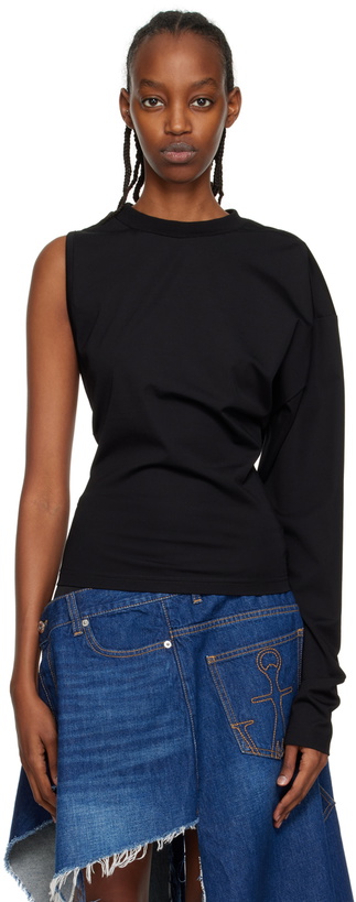 Photo: JW Anderson Black Asymmetric Long Sleeve T-Shirt