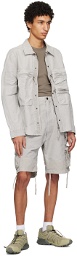 NEMEN® Gray Multipocket Parachute Shorts