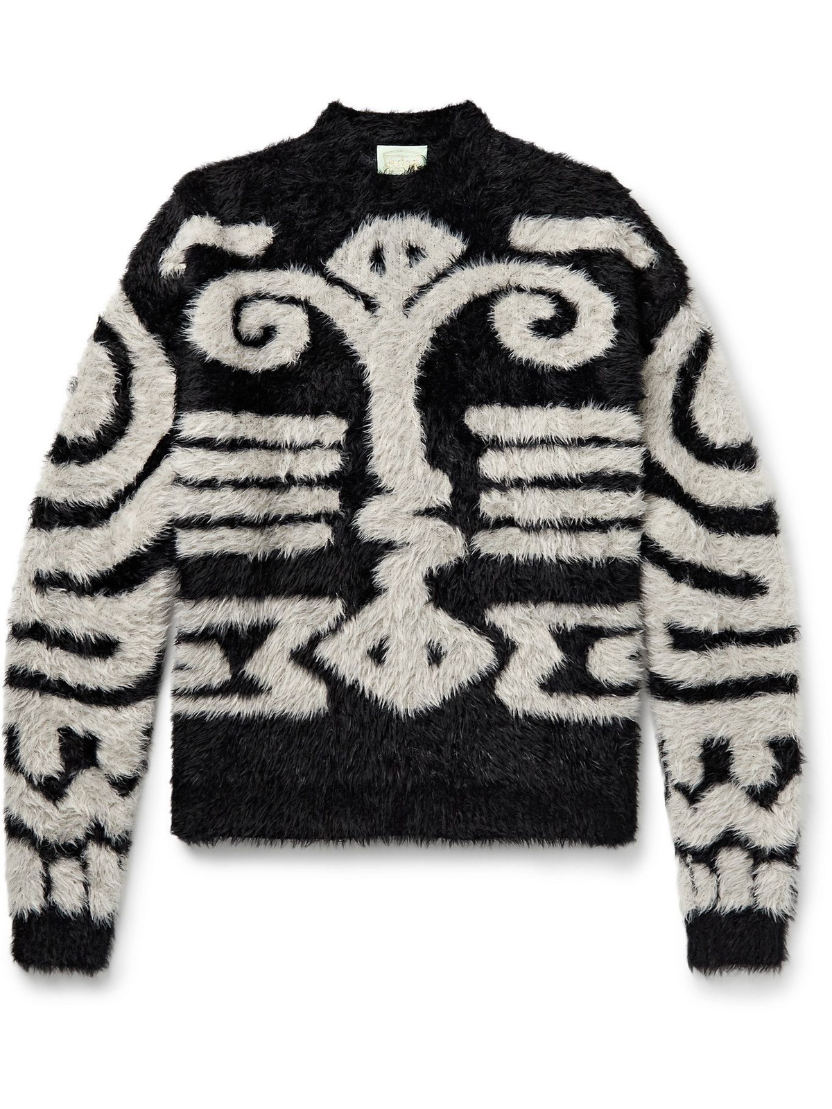Aries - Jacquard-Knit Sweater - Black ARIES