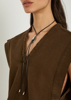Lemaire Snake Bolo Tie Nappa Necklace - Silver - One Size