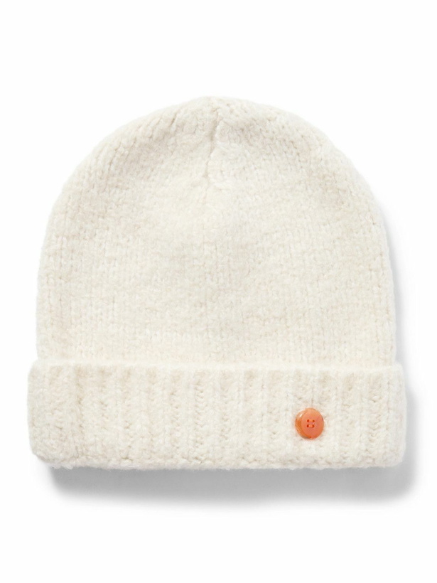 Photo: God's True Cashmere - Wind Ribbed Button-Embellished Cashmere Beanie