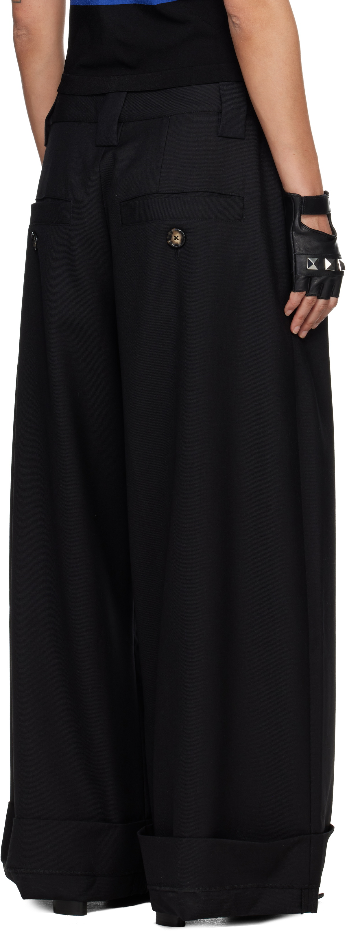 VAQUERA Black Wide-Leg Baby Trousers