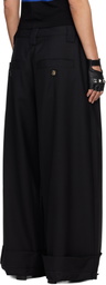 VAQUERA Black Wide-Leg Baby Trousers