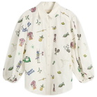 ALÉMAIS Women's Play Embroidered Shirt in Cream