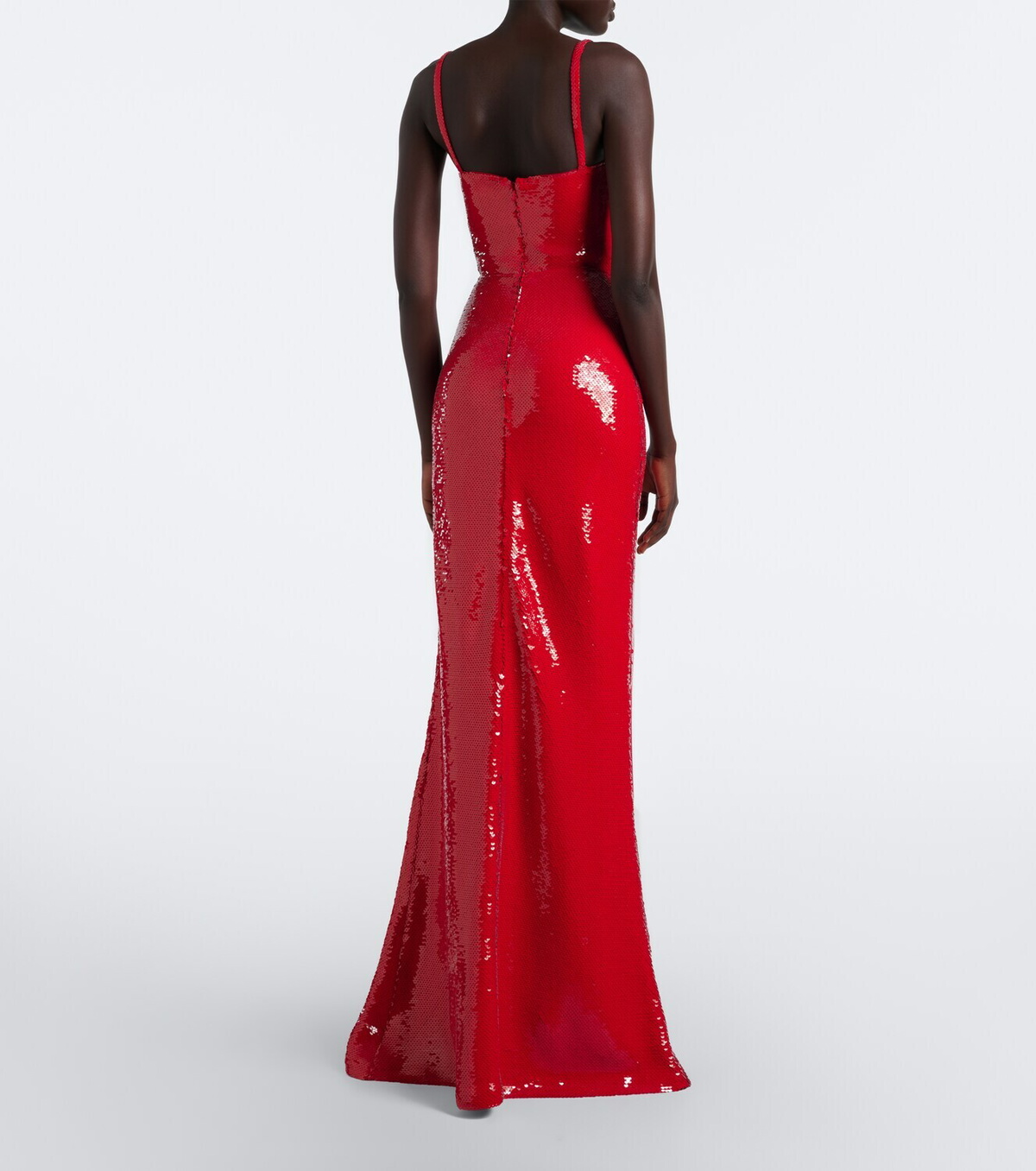 David Koma Floral-appliqué sequined gown