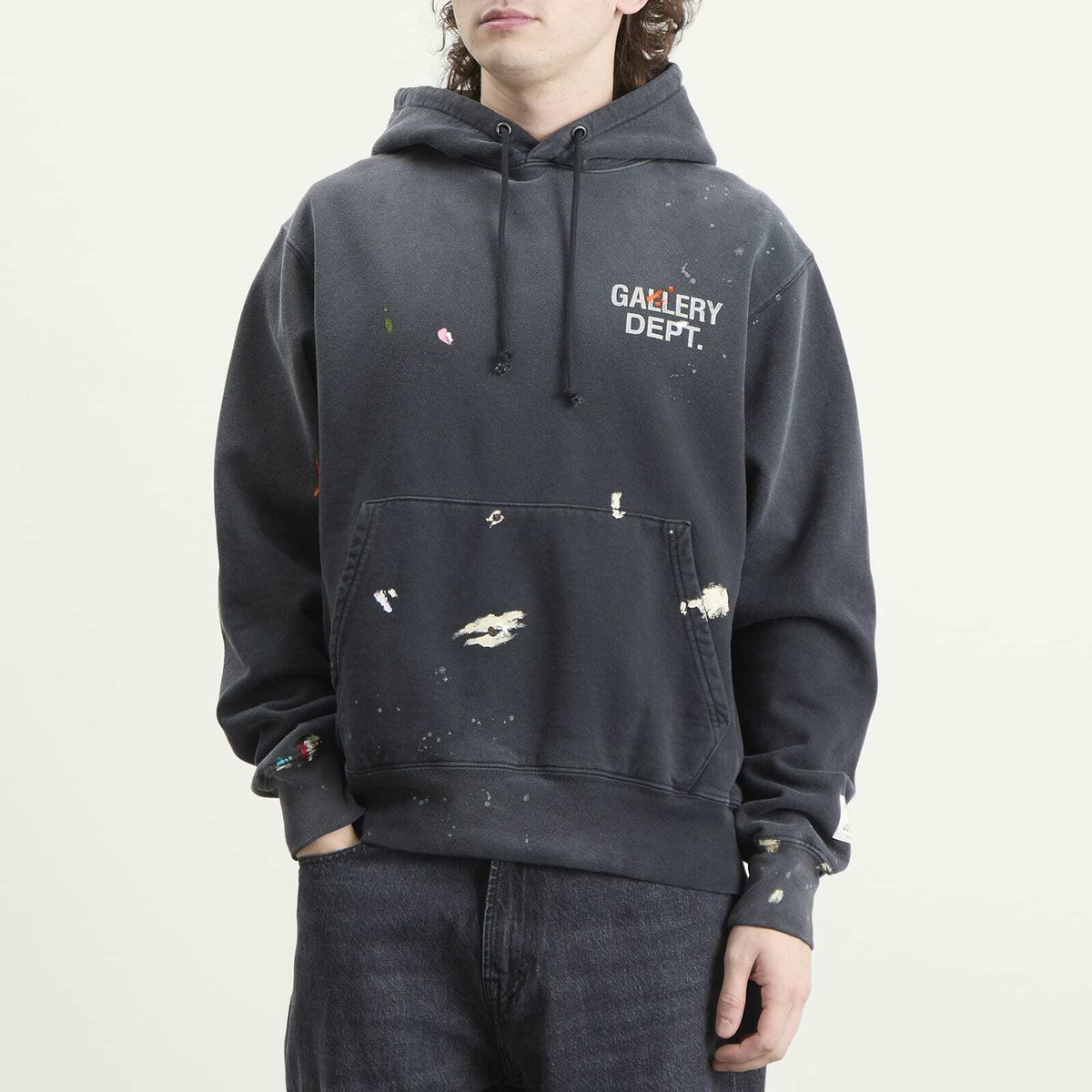 Gallery Dept Men's Gd Paint Logo Hoodie in Vintage Black
