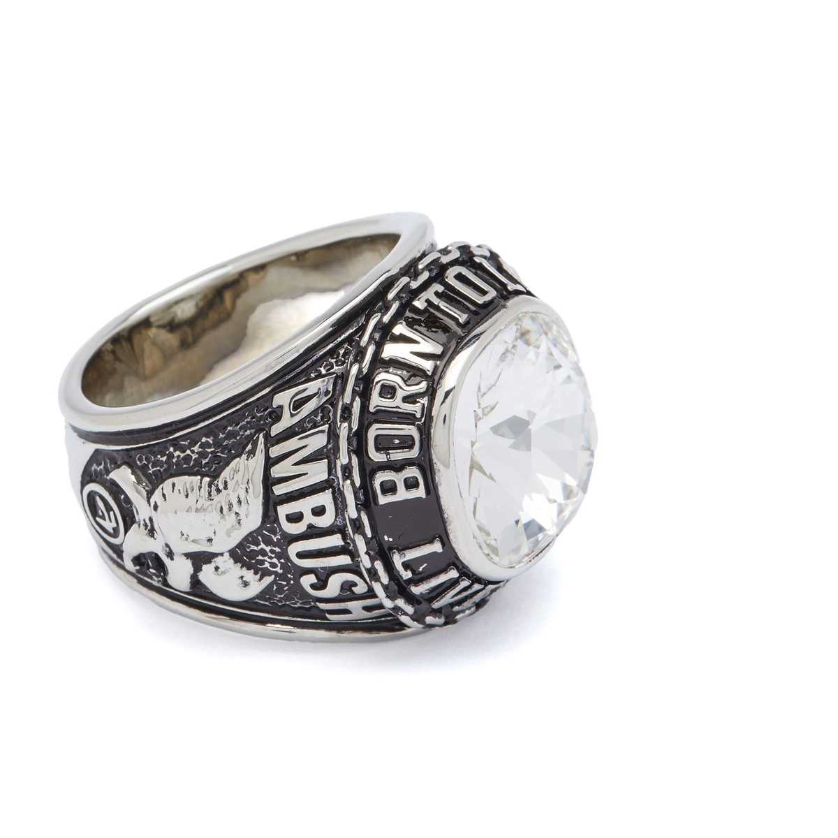 Ambush Men's Class Ring in Silver/Clear Ambush