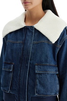 self-portrait Bomber Style Denim Jacket