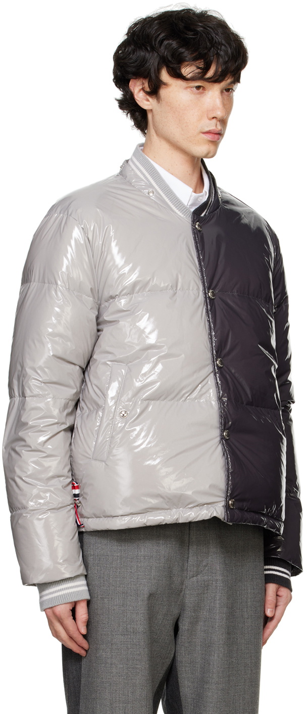 Thom Browne Black & Gray Funmix Detachable Hood Down Jacket Thom