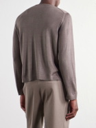 Stòffa - Wool And Silk-Blend T-Shirt - Brown