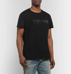 Balmain - Logo-Appliquéd Cotton-Jersey T-Shirt - Black