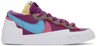 Nike Purple Sacai & KAWS Edition Blazer Low Sneakers