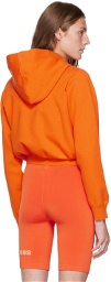 Marc Jacobs Orange 'The Cropped Zip Hoodie' Hoodie