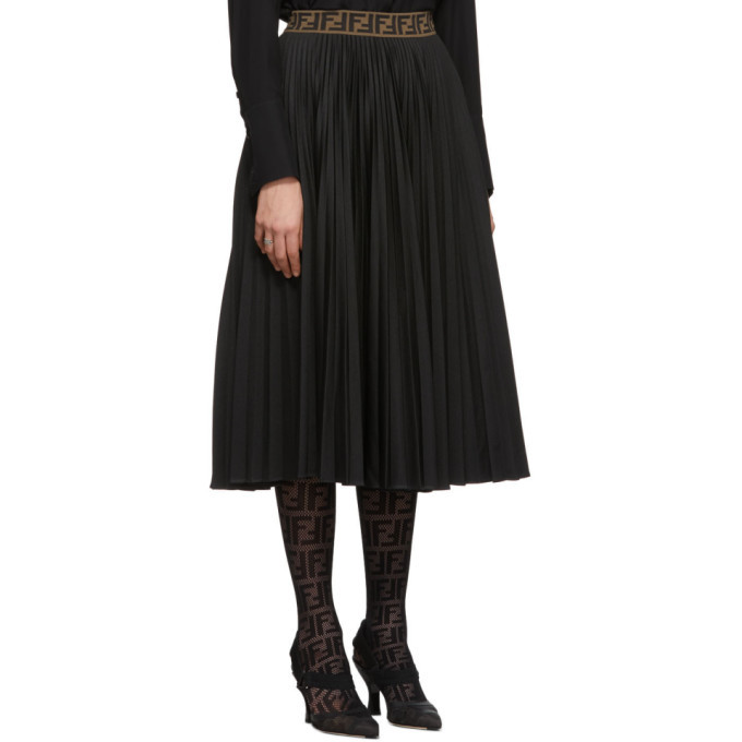 Fendi Black Forever Fendi Pleated Skirt Fendi