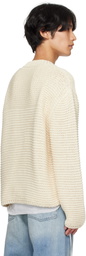 McQueen Off-White Crew Neck Long Sleeves Sweater