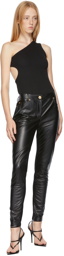 Versace Black Leather Medusa Pants