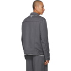 ADER error Grey Wool Striped Trim Jacket