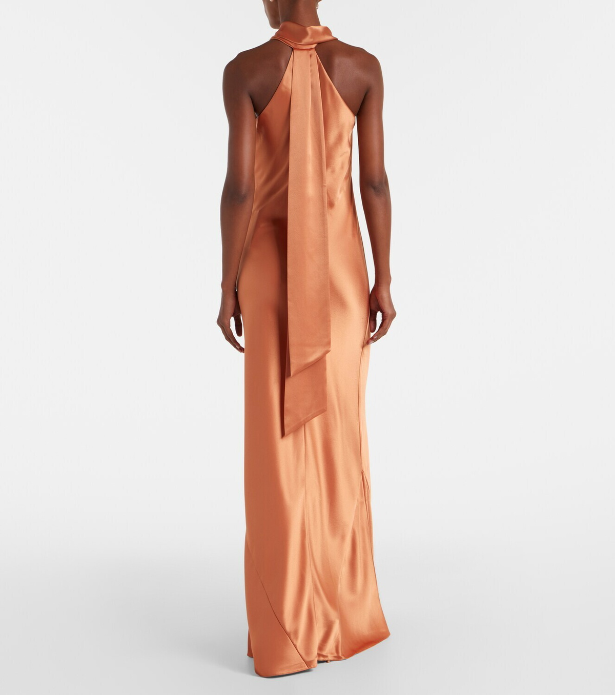 Galvan Pandora halterneck satin gown