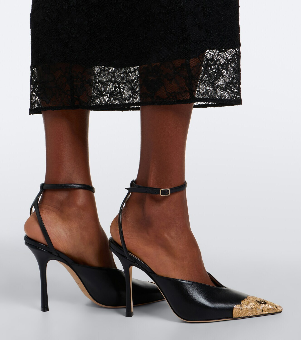 Jimmy Choo Faiz leather slingback pumps