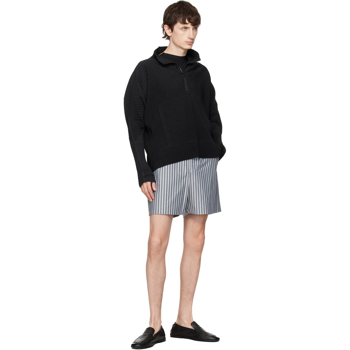 HOMME PLISSÉ ISSEY MIYAKE Blue Stripe Jersey Shorts