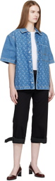 Marine Serre Blue Moon Laser SS Denim Shirt