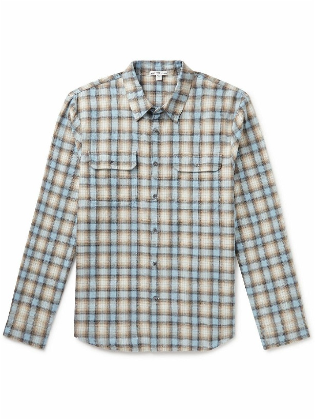 Photo: James Perse - Lagoon Checked Cotton-Flannel Shirt - Blue
