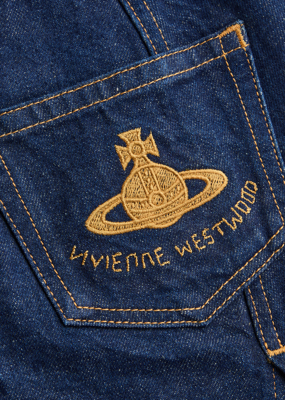 Vivienne Westwood Sailor Logo-embroidered Denim Mini Skirt Dark