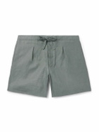 Stòffa - Straight-Leg Linen Drawstring Shorts - Gray