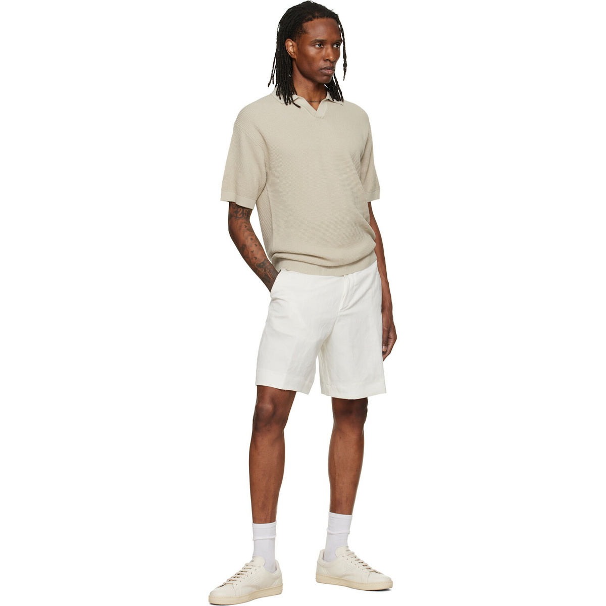 BOSS Beige Logo Patch Polo