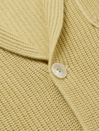 Agnona - Ribbed Cashmere and Cotton-Blend Cardigan - Yellow