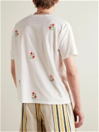 BODE - Tournament Embroidered Printed Cotton-Jersey T-Shirt - Neutrals