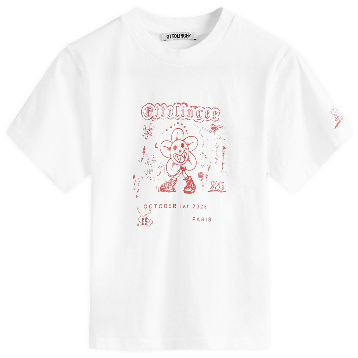 【関税込み】Ottolinger ホワイト デコンストラクト Tシャツ Ottolinger Women's Mesh Deconstructed Longsleeve in Gingham