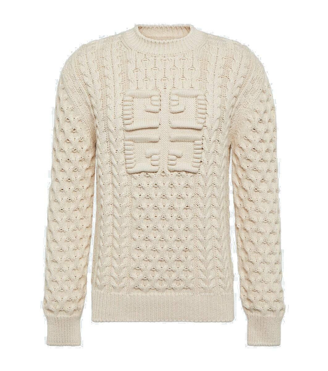 Photo: Givenchy 4G cable-knit cotton-blend sweater