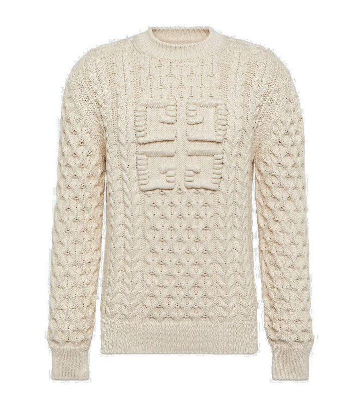 Photo: Givenchy 4G cable-knit cotton-blend sweater